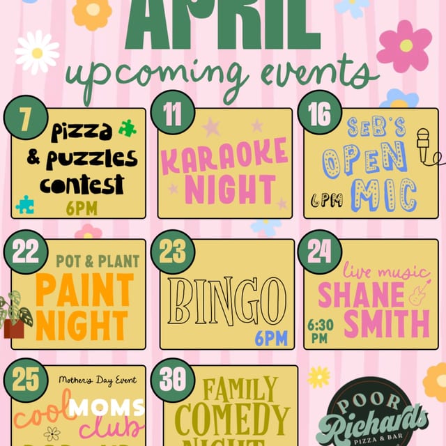 April Event Calendar 
